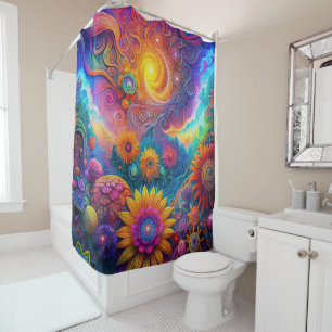Rideau de douche hippie Art