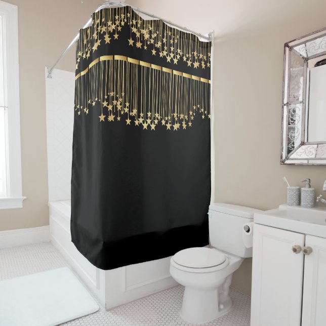 Rideau de douche Hollywood Bling Star (En situation)