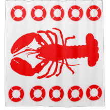 Rideau de douche Homard et Préservatif de Vie