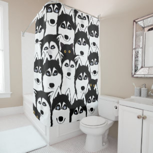 Rideau de douche Huskies
