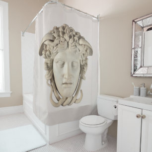 Rideau de douche iconique Méduse en beige neutre