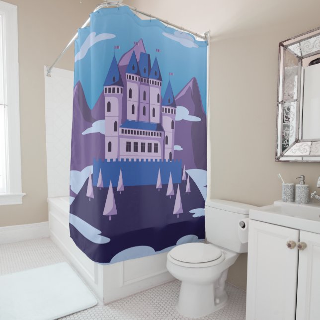 rideau de douche imaginaire château (En situation)