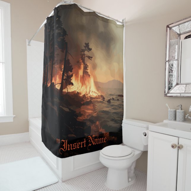 Rideau de douche Inferno (En situation)