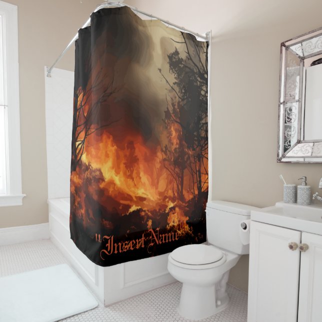 Rideau de douche Inferno (En situation)
