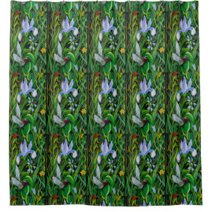 Rideau de douche Iris Hummingbirds