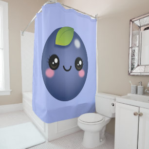 Rideau de douche Kawaii Blueberry