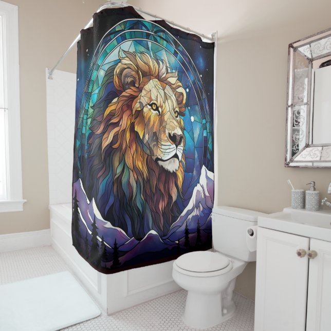 Rideau de douche Lion (En situation)
