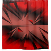 Rideau de douche moderne rouge et noir