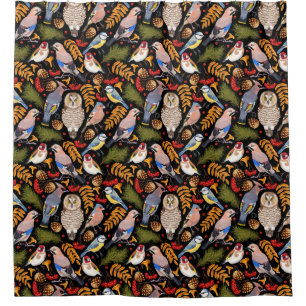 Rideau de douche Motif d'oiseaux