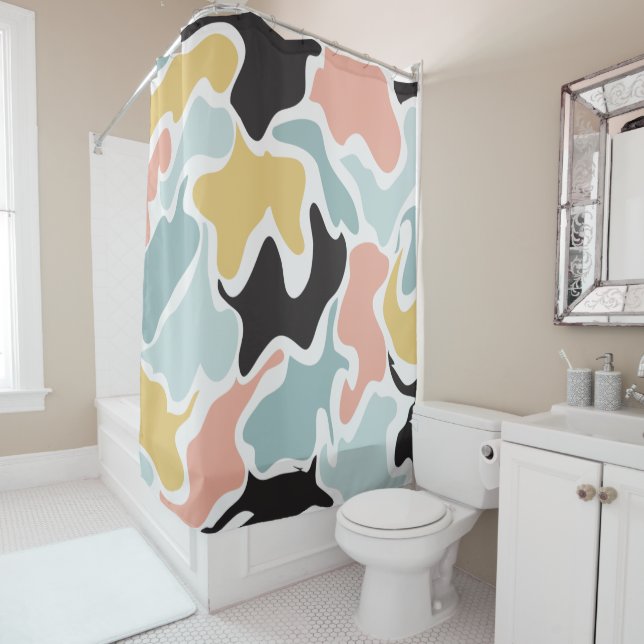 Rideau de douche Motif irrégulier (En situation)