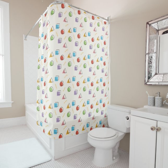 rideau de douche Motif Memphis (En situation)