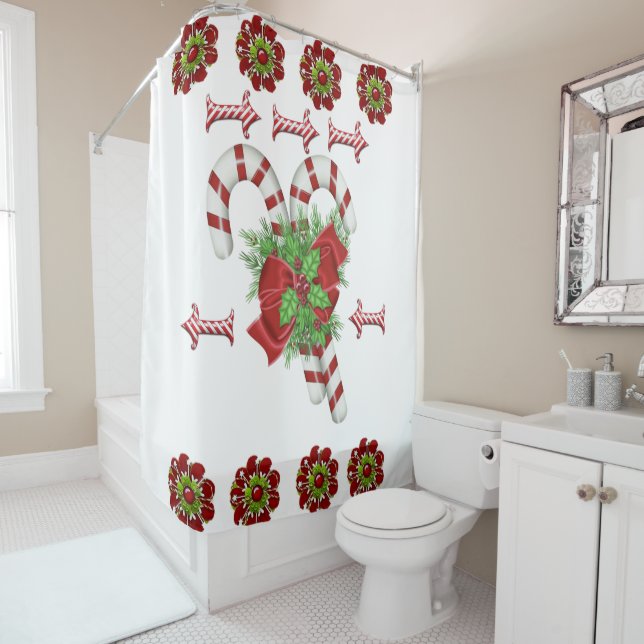 Rideau de douche Noël (En situation)