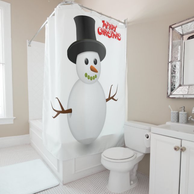 Rideau de douche Noël (En situation)