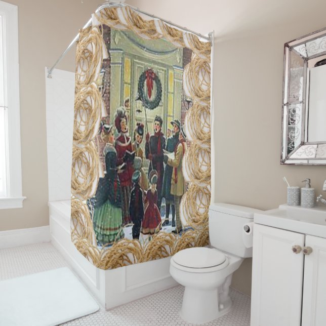 Rideau de douche Noël (En situation)