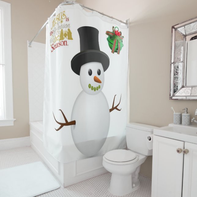 Rideau de douche Noël (En situation)
