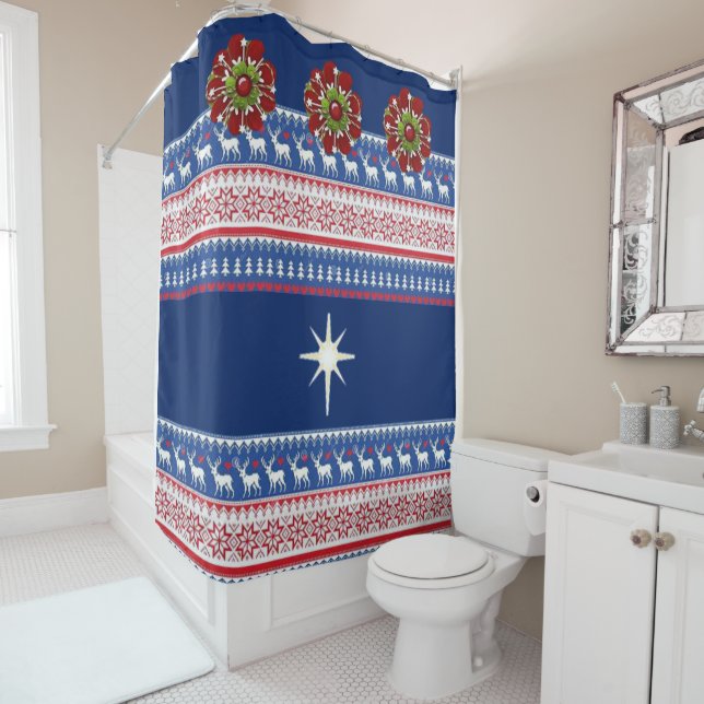 Rideau de douche Noël (En situation)