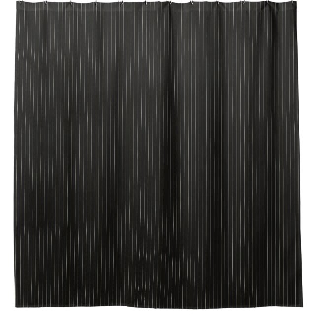 Rideau de douche noir avec lignes de crème HAMbyWG (Devant)
