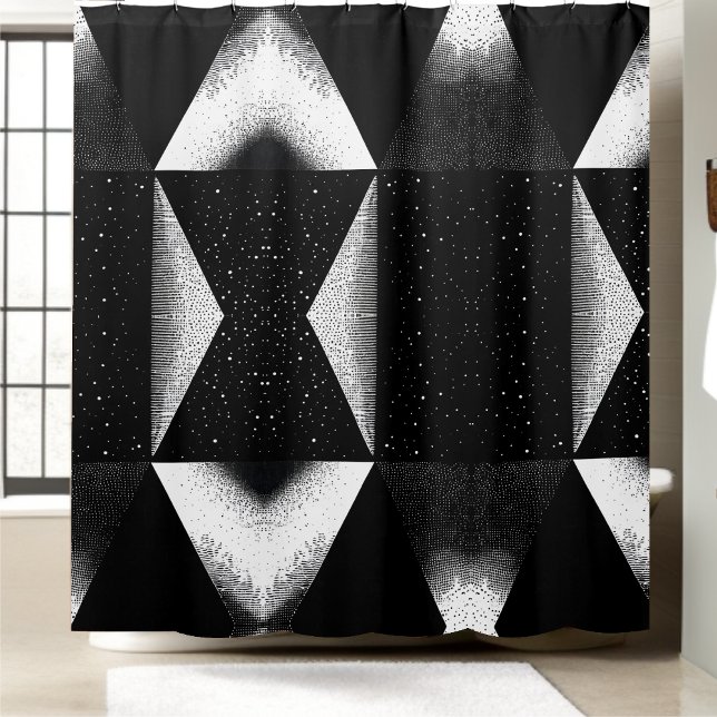 Rideau de douche noir et blanc de luxe Style 2 (Créateur téléchargé)