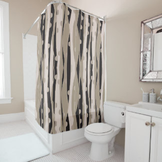 Rideau De Douche Noir Et Blanc Moderne Pour Salle 