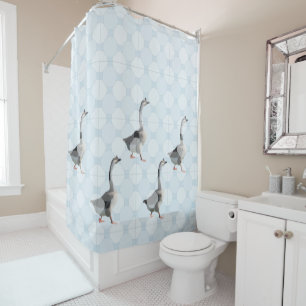 Rideau de douche - Oies et points