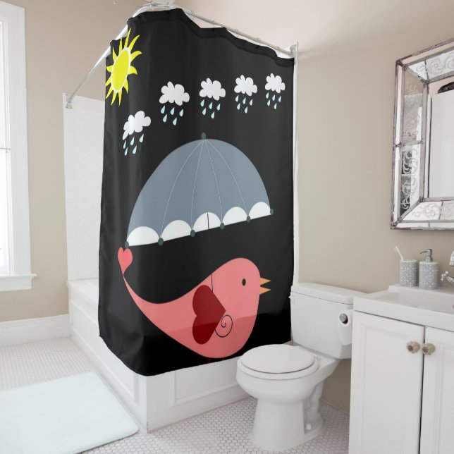Rideau de douche Oiseaux pour enfants (En situation)