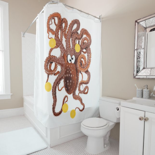 Rideau de douche Otopus Oranges Fruits (En situation)