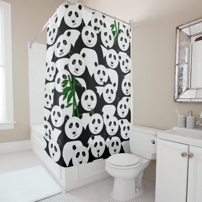 Rideau de douche Panda (En situation)