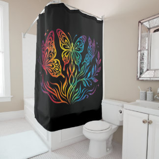 Rideau de douche papillon