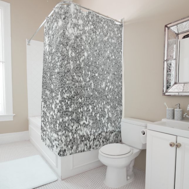 rideau de douche parties scintillant (En situation)