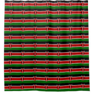Rideau de douche patriotique avec drapeau du Kenya