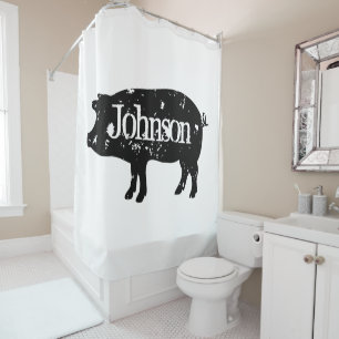 rideau de douche personnalisé avec silhouette de c
