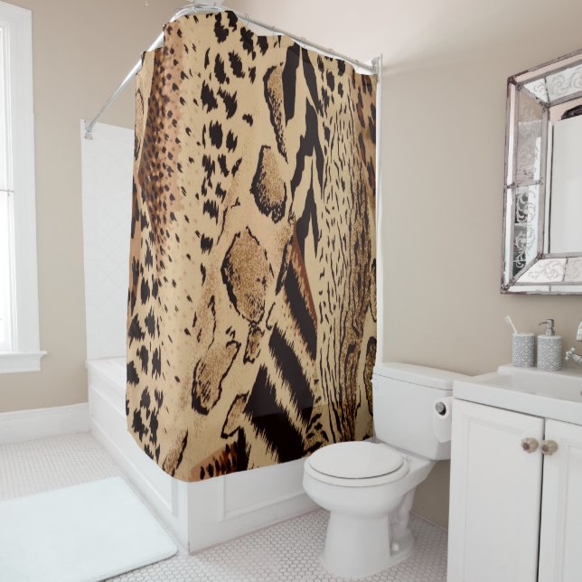 Rideau de douche Poster de animal Safari (En situation)