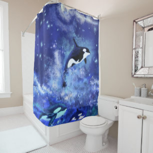 Rideau de douche pour baleine tueuse