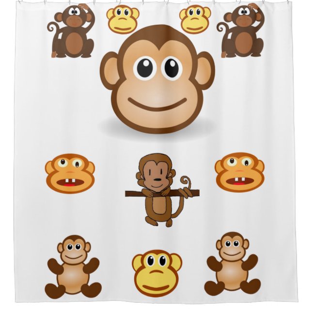 Rideau de douche pour enfants de Gorilla (Devant)