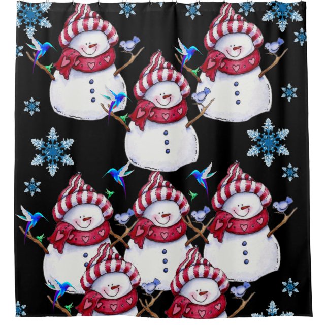 Rideau de douche pour enfants en bonhomme de neige (Devant)