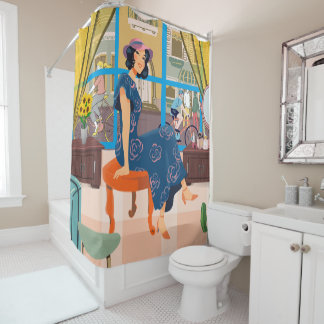 Rideau de douche pour femme