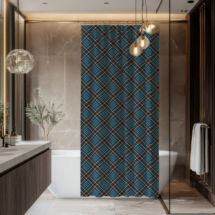 Rideau de douche pour hommes Style carreaux bleu g