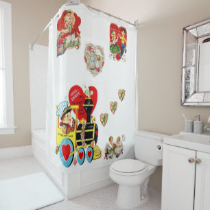 Rideau de douche pour la Saint-Valentin
