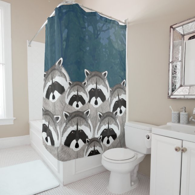 Rideau de douche Raccoons (En situation)