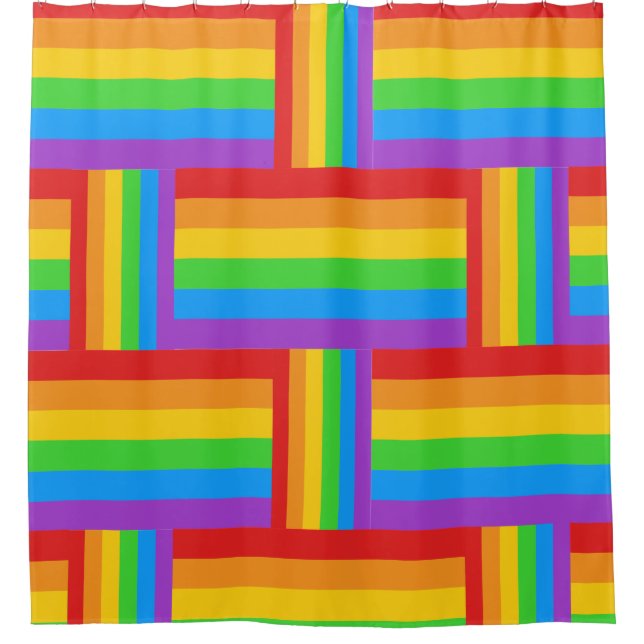 Rideau de douche Rainbow Pride Grid (Devant)