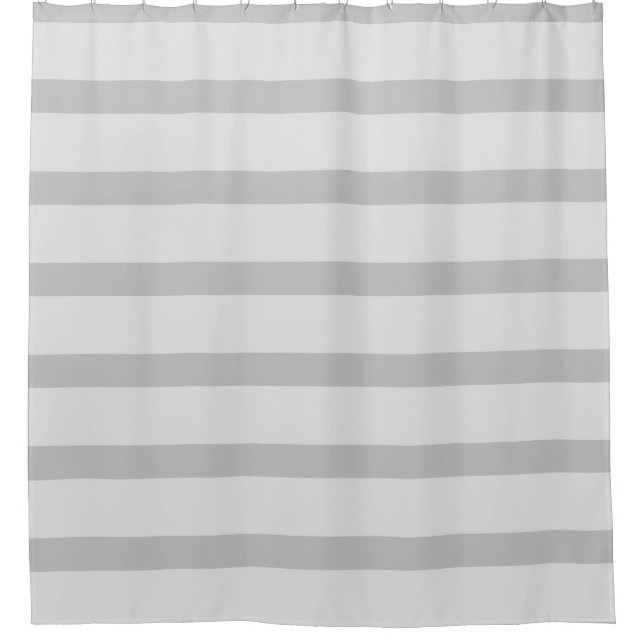 Rideau de douche rayé gris et blanc (Devant)