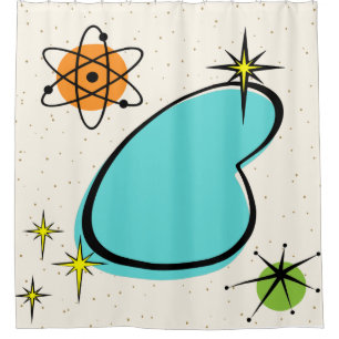 Rideau de douche Retro Atomic Boomerang