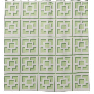 Rideau de douche Retro Green Trellis