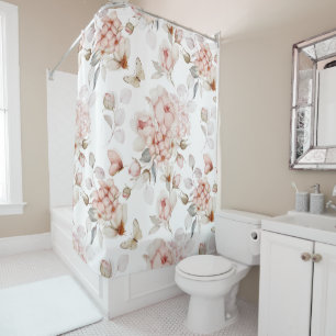 Rideau de douche romantique avec motif floral