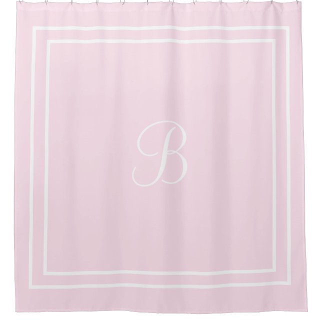 rideau de douche rose initial ou nom (Devant)