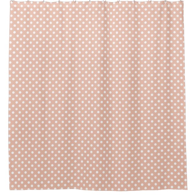 rideau de douche rose or/rose et blanc pois (Devant)