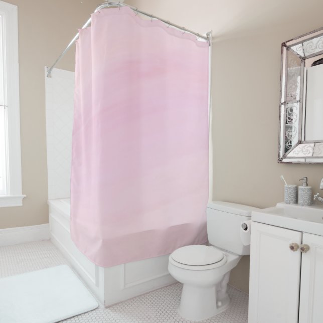 Rideau de douche rose vif (En situation)