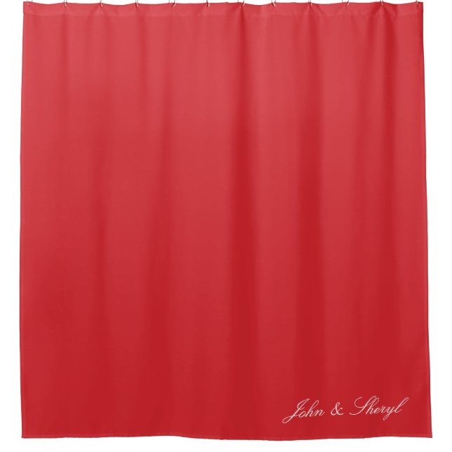 Rideau de douche rouge massif personnalisé (Devant)