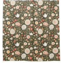 Rideau de douche rustique en bois - Cottagecore