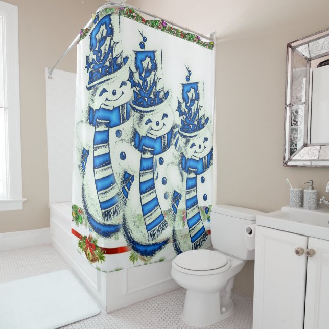 Rideau de douche Snowman (En situation)
